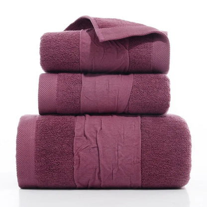 3PCS/Set Towel Cotton Beach towels Luxury Thickened Bath Towel