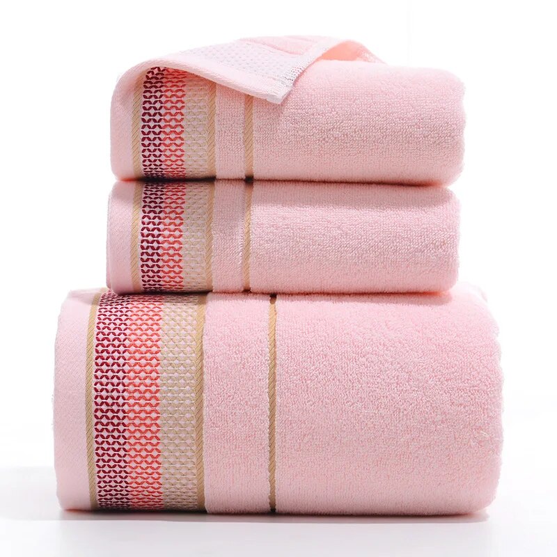 3PCS/Set Towel Cotton Beach towels Luxury Thickened Bath Towel