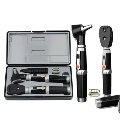 2 in 1 Professional Diagnostic Medical Ear Eye Care Kit Endoscope LED Direct Reading Fiber Otoscope Ophthalmoscope Set