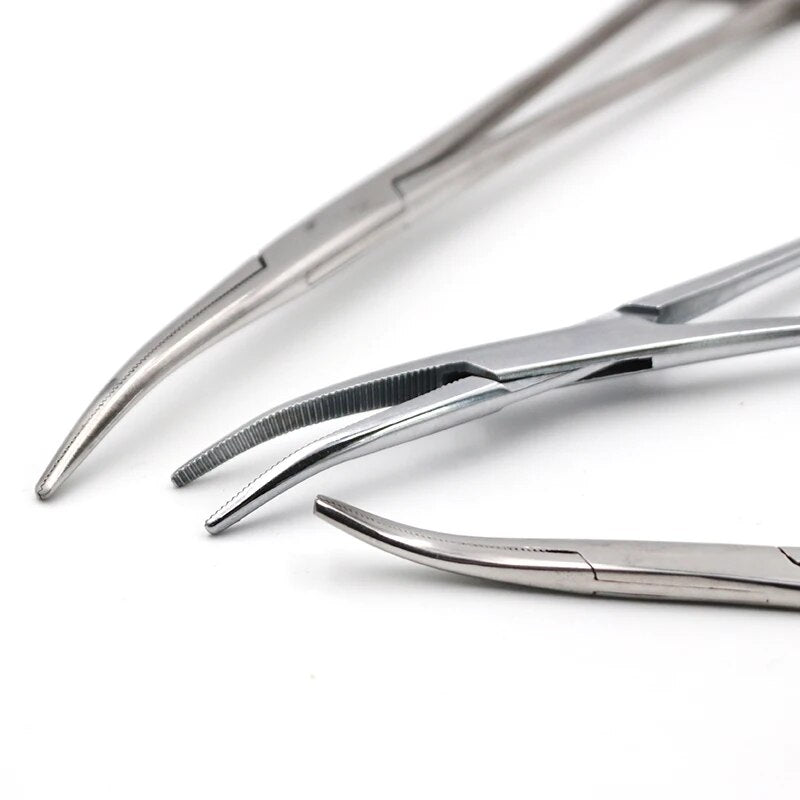 1pc Stainless Steel Hemostatic Clamp Forceps Surgical Forceps Surgical Tool Needle Holder Pliers Straight/Elbow Head