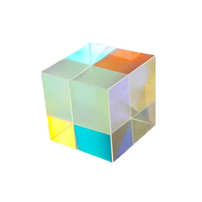 1Pcs Six-Sided X-Cube Bright Light Cube Stained Glass Prism Beam Splitting Prism Optical Experiment Instrument Optical Lens