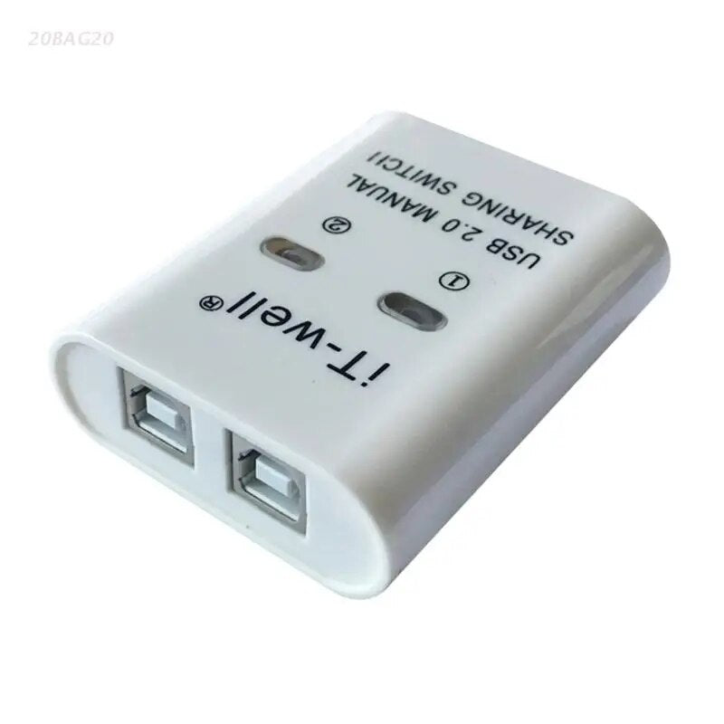 USB 2.0 Printer Sharing Device Manual Sharing Switch Hub 2 in 1 Out Splitter