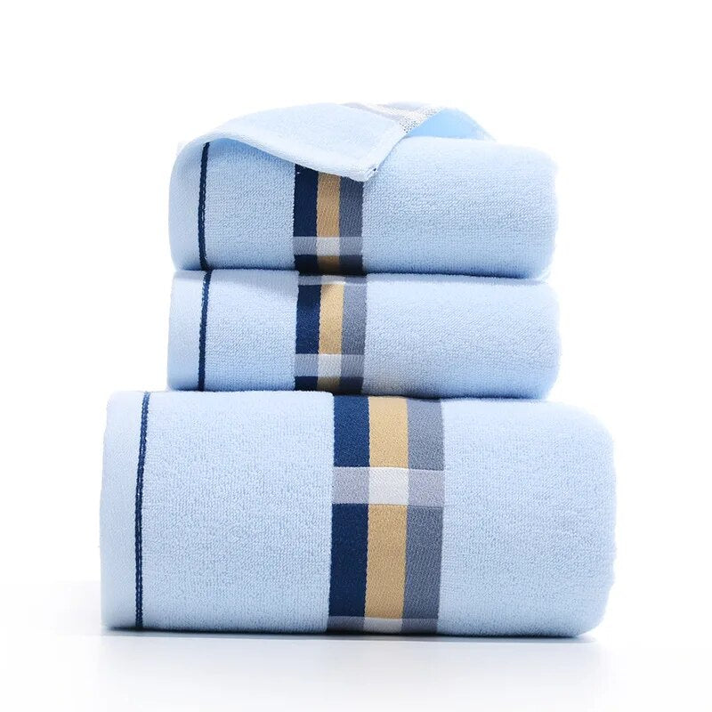 3PCS/Set Towel Cotton Beach towels Luxury Thickened Bath Towel