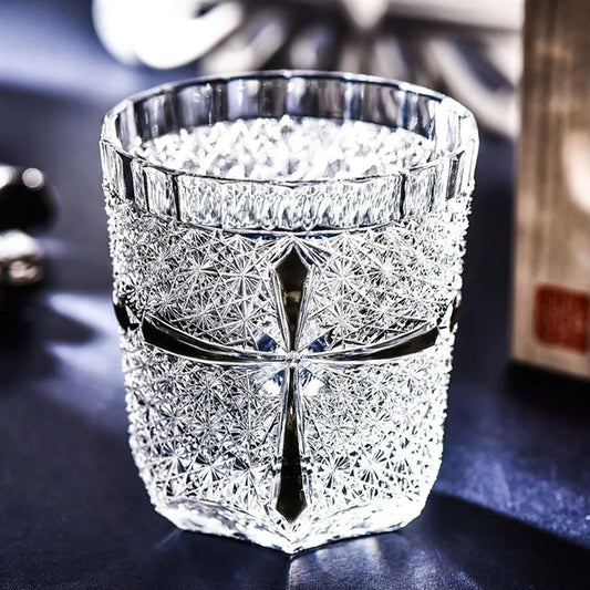 Japanese Kiriko Whiskey Glasses Hand-Blown Hand-Cut Unleaded Crystal Glassware Tumblers for Whiskey Vodka