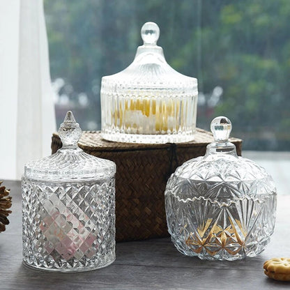 Creative Sugar Bowl with Lid, Crystal Storage Jar, Candy and Jewelry, Decoration