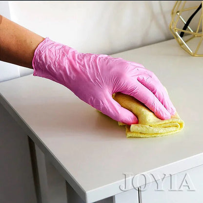 Pink Nitrile Disposable Gloves Latex Free Small Medium Girl Woman Rose Exam Gloves For Housework Baking Hair Work X-Small