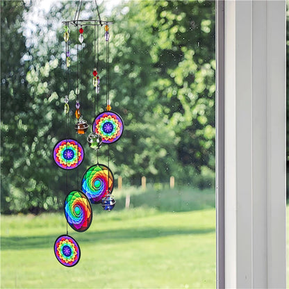 H&D 2 Style Memorial Windchimes Rainbow Maker Window Hanging Suncatcher Fengshui Wind Chimes Decoration for Patio,Balcony,Garden