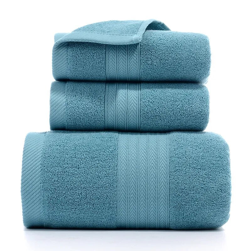 3PCS/Set Towel Cotton Beach towels Luxury Thickened Bath Towel