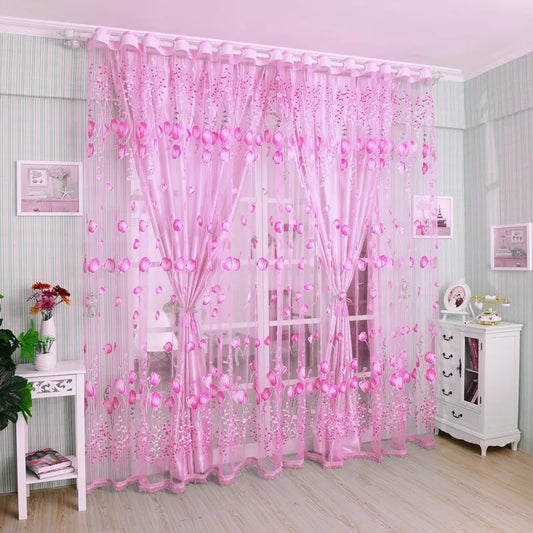 1pc Modern Tulle Curtains For Living Room Purple Curtains For Children Bedroom Door Short Kitchen Window Curtains Creative Drape