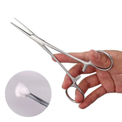 1pc Stainless Steel Hemostatic Clamp Forceps Surgical Forceps Surgical Tool Needle Holder Pliers Straight/Elbow Head