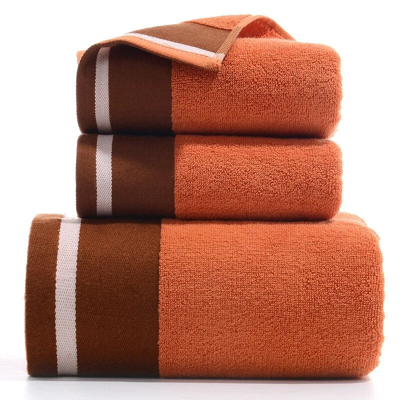 3PCS/Set Towel Cotton Beach towels Luxury Thickened Bath Towel