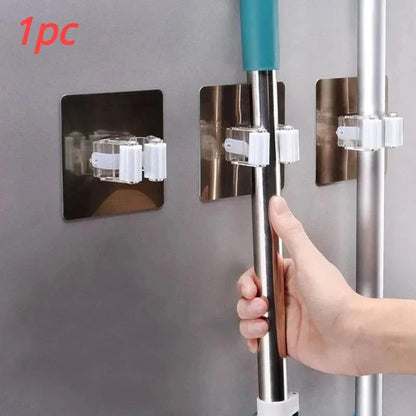 Adhesive Multi-Purpose Hooks Wall Mounted Mop Organizer Holder RackBrush Broom Hanger Hook Bathroom Strong Hooks