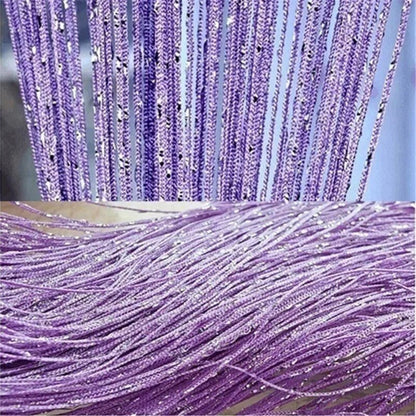 Glitter Porta String Cortina De Prata Fita Brilhante Borla Flash Linha Cortina Valance Para O Quarto Janela DecoraçãoCasa100*200