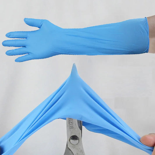 Disposable Clean LongRubber  Flexible  Waterproof Dishwashi Acid and Alkali Resistant  Kitchen Clean Tools   Nitrile Gloves