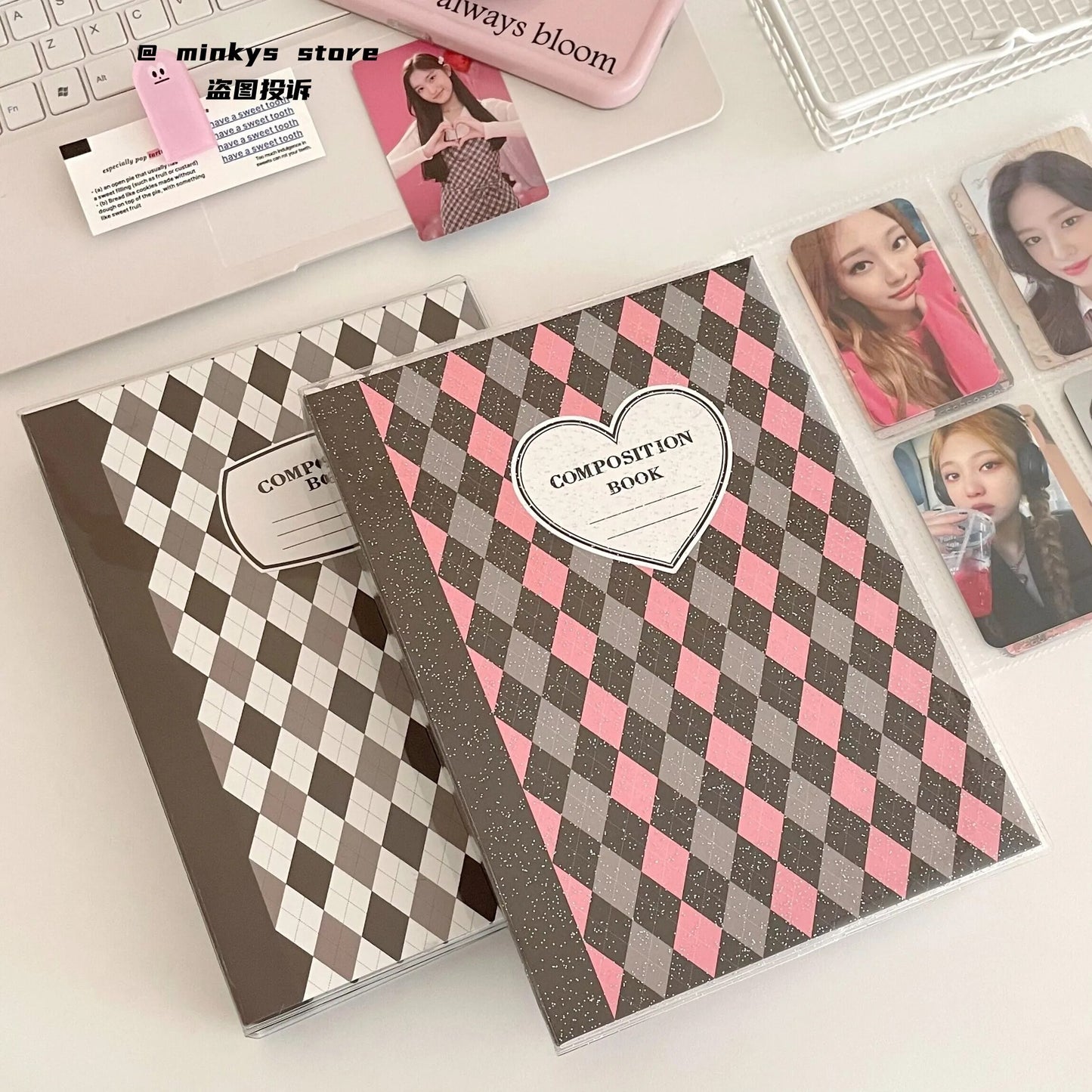 MINKYS 2023 New Retro Rhombus A5 Kpop Photocard Binder Collect Book Idol Photo Card Album Kawaii Stationery