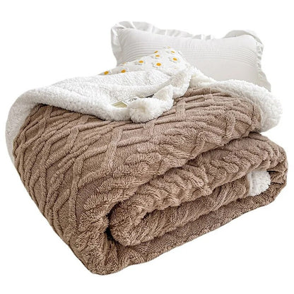 2Sides Soft Plaid Blanket Thicken Plush Wool Fleece Winter Warm Blankets for Adults Kids Sofa Bed Cover Throw Bedspread for Beds