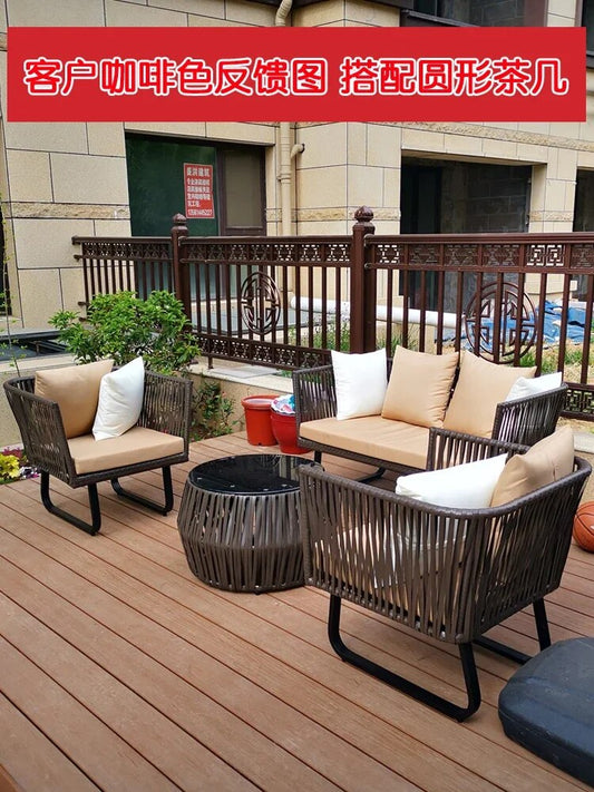 Outdoor Double Hotel Leisure Sunshine Room Courtyard Balcony Waterproof B & B Rattan Couch