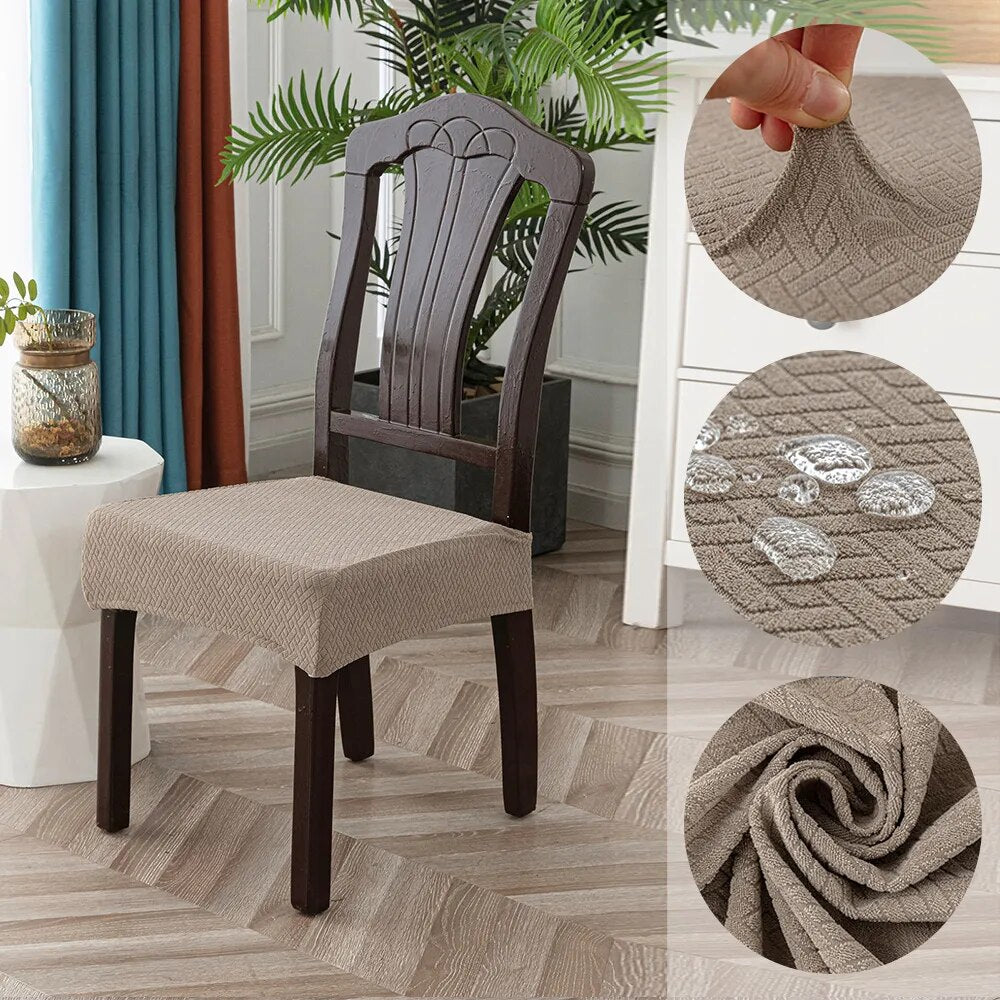 Water Proof Jacquard Chair Cushion Covers Dining Room Upholstered Cushion Chair Seat Cover Without Backrest Furniture Protector