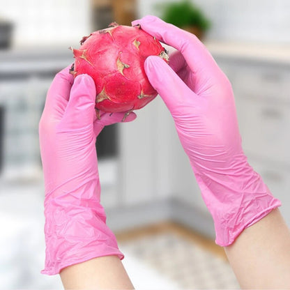 Pink Nitrile Disposable Gloves Latex Free Small Medium Girl Woman Rose Exam Gloves For Housework Baking Hair Work X-Small