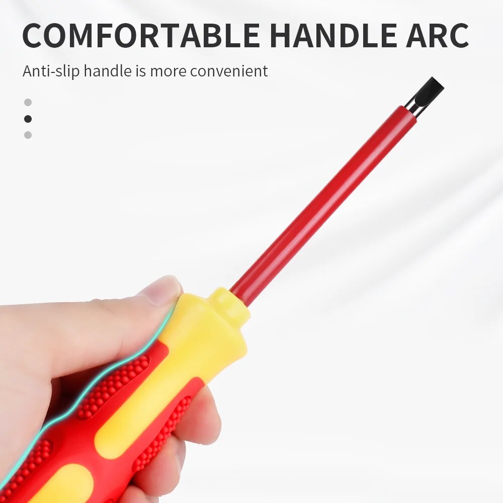 LUXIANZI 2pc Slotted Phillips VDE Insulated Screwdriver 1000V For Household Electrical Repair Hand Tools With Magnetic Tip