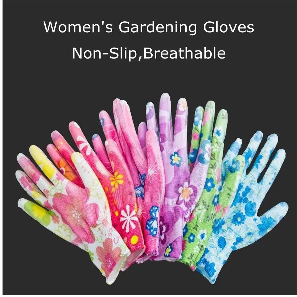 1Pair Working Gloves Non-Slip Household Gloves Planting Yard Cleaning Palm-Coated Floral Garden Gloves