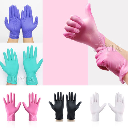 Pink Nitrile Disposable Gloves Latex Free Small Medium Girl Woman Rose Exam Gloves For Housework Baking Hair Work X-Small