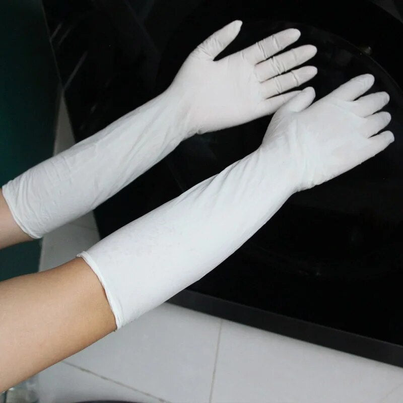 Disposable Clean LongRubber  Flexible  Waterproof Dishwashi Acid and Alkali Resistant  Kitchen Clean Tools   Nitrile Gloves