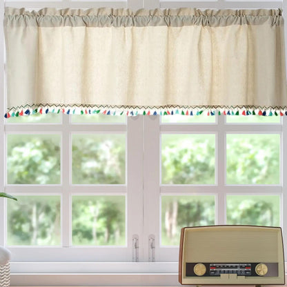 Curtain Valance Window Valances for Kitchen for Machine Washable 1 Panel