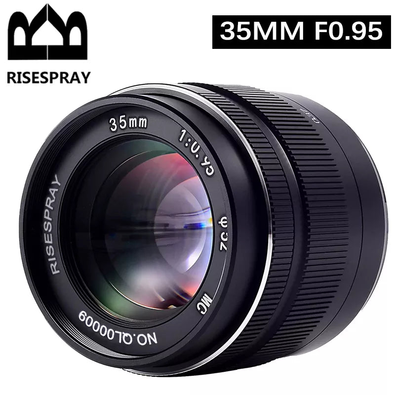 RISESPRAY 35mm F0.95 APS-C Large Aperture Portrait Lens For Sony NEX/E Olympus Panasonic  M4/3 Mount