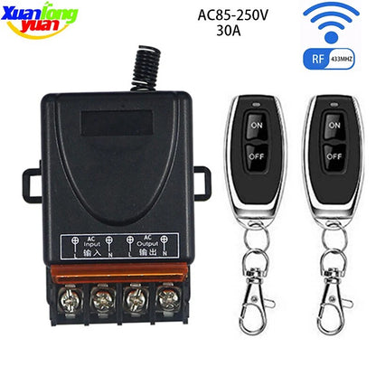 Universal 433Mhz Remote Control Wireless Switch AC 110V 220V 30A remote relay on off use for Smart home appliances/Light