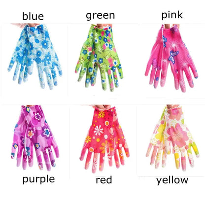 1Pair Working Gloves Non-Slip Household Gloves Planting Yard Cleaning Palm-Coated Floral Garden Gloves