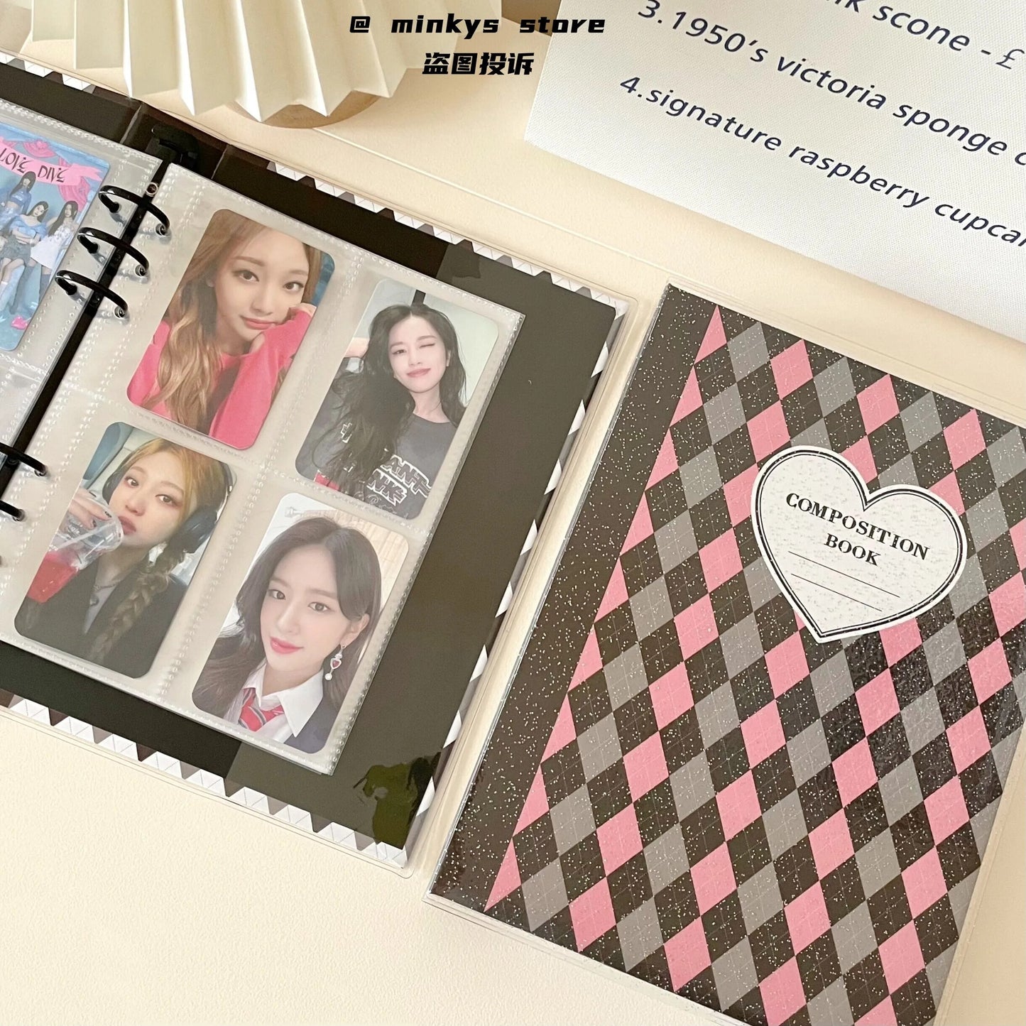 MINKYS 2023 New Retro Rhombus A5 Kpop Photocard Binder Collect Book Idol Photo Card Album Kawaii Stationery