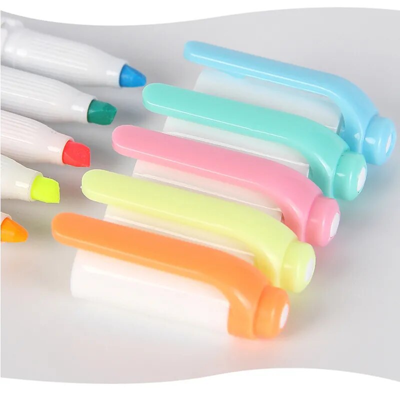 5 Colors/box Double Headed Highlighter Pen Set Fluorescent Markers Highlighters Pens Art Marker Japanese Cute Kawaii Stationery