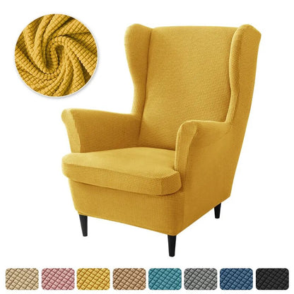 Wing Chair Slipcovers Stretch Polar Fleece Wingback Chair Covers Solid Color Wingback Armchair Slipcovers Furniture Protector