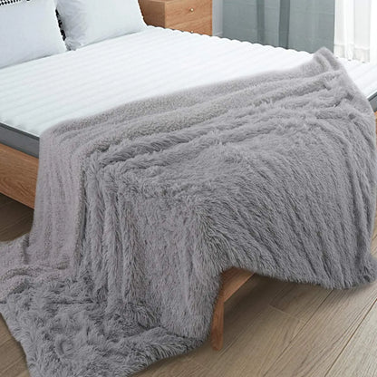 Thickened Fluffy Blanket Warm winter Bedspread on the bed Stitch plaid sofa cover Double side blankets and throws for Home decor