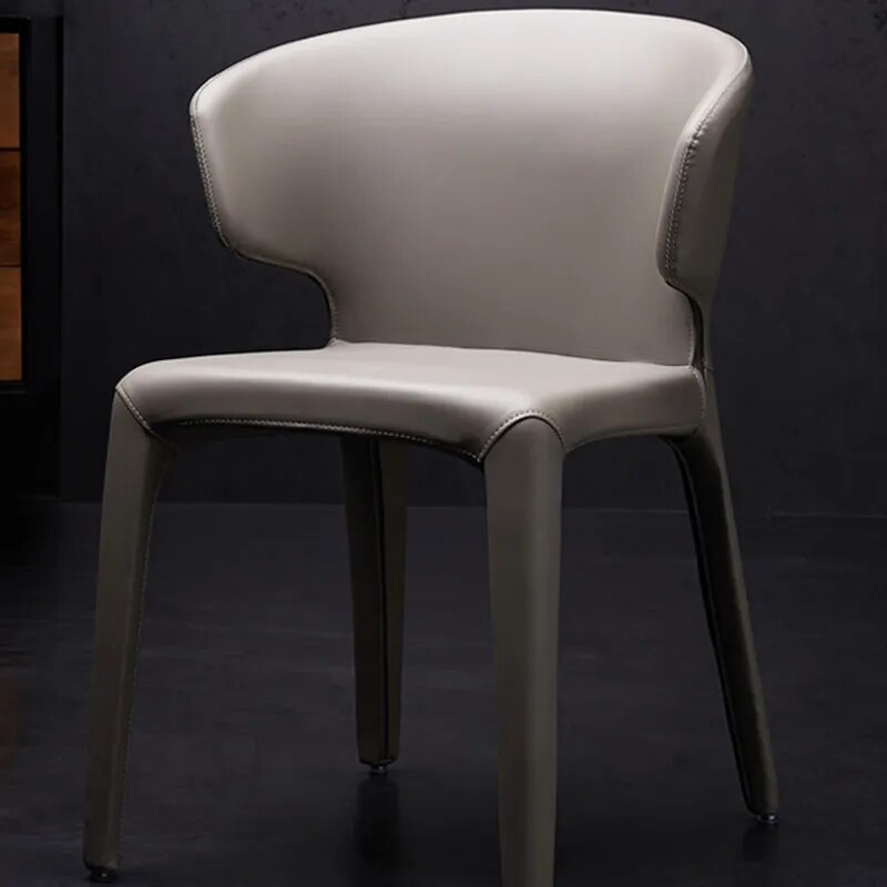 Leather Modern Bar Dining Chairs Nordic Party Cafe Vintage Nordic Dining Chairs Luxury Chaise Design Kitchen Furniture AB50CY