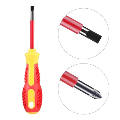 LUXIANZI 2pc Slotted Phillips VDE Insulated Screwdriver 1000V For Household Electrical Repair Hand Tools With Magnetic Tip