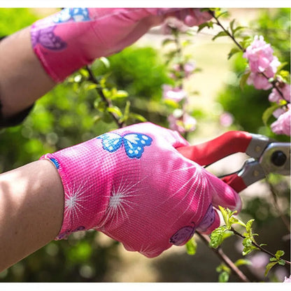 1Pair Working Gloves Non-Slip Household Gloves Planting Yard Cleaning Palm-Coated Floral Garden Gloves