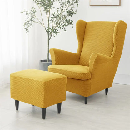 Wing Chair Slipcovers Stretch Polar Fleece Wingback Chair Covers Solid Color Wingback Armchair Slipcovers Furniture Protector