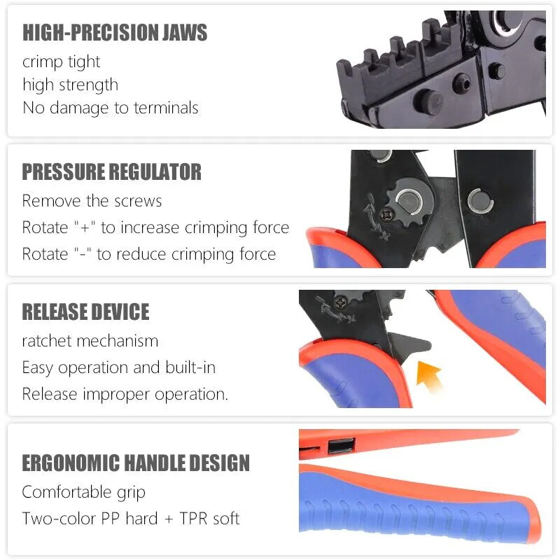 Crimping Pliers YFX-03C YFX Series Easy Change Jaw For Heat Shrink/Open Barrel/Non-Insulated /Ferrule/MC2.5/4/6 Terminals Tools