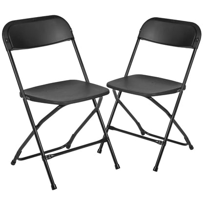 Furniture Plastic Folding Chair - Black - 2 Pack 650LB Weight Capacity Comfortable Event Chair-Conference Chairs