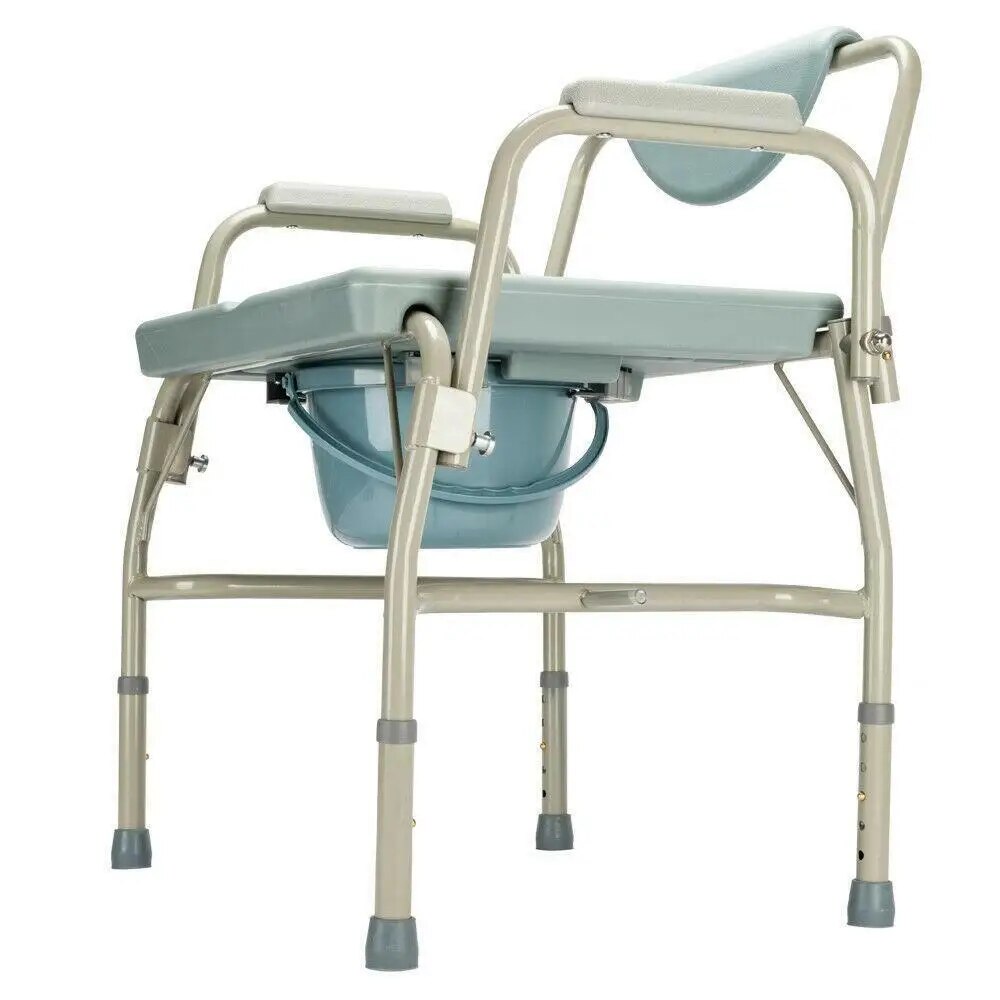 Medical Aluminum Extra-wide Commode Potty Chair Bedside Commode Toilet Chair