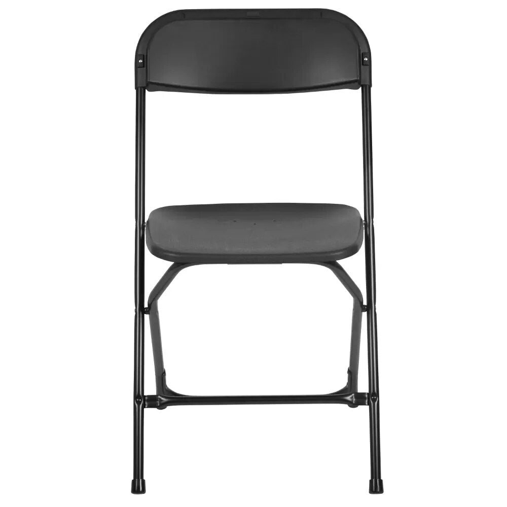 Furniture Plastic Folding Chair - Black - 2 Pack 650LB Weight Capacity Comfortable Event Chair-Conference Chairs