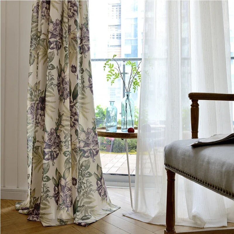 Modern American Curtains for Living Dining Room Bedroom Tropical Rainforest Modern Simple Blackout Kitchen Hotel Window Drape