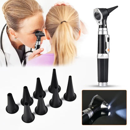 Professional LED Endoscope Medical Otoscope Set Ear Diagnostic Ear Cleaner Home Physician Ear Examination Care With 8 Earmuffs