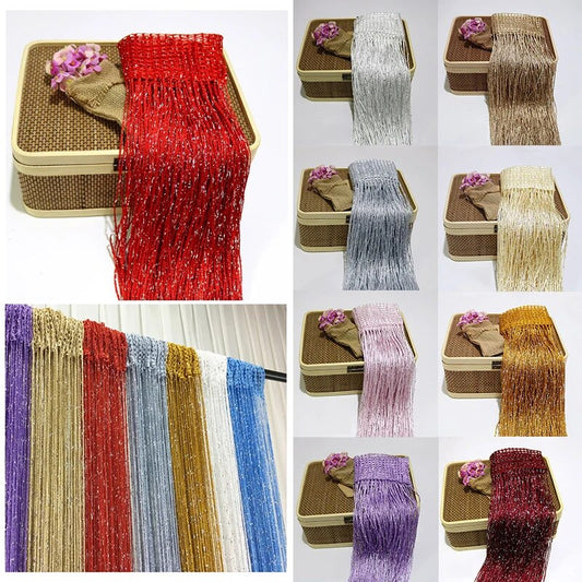 Glitter Porta String Cortina De Prata Fita Brilhante Borla Flash Linha Cortina Valance Para O Quarto Janela DecoraçãoCasa100*200