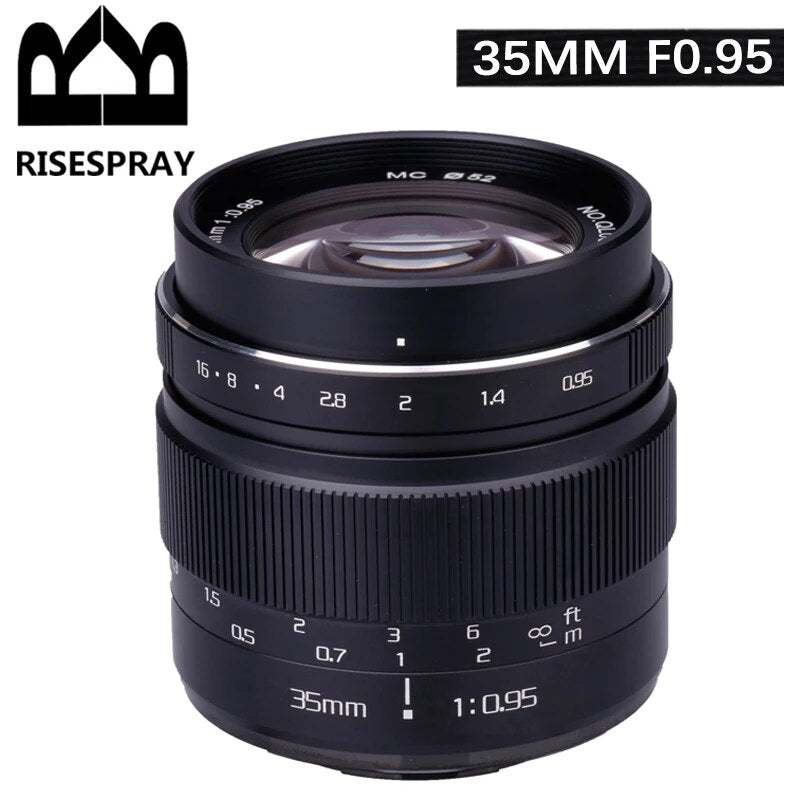 RISESPRAY 35mm F0.95 APS-C Large Aperture Portrait Lens For Sony NEX/E Olympus Panasonic  M4/3 Mount