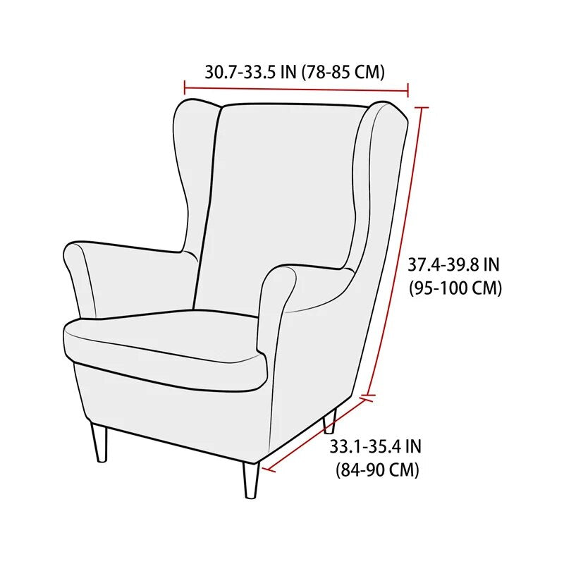 Wing Chair Slipcovers Stretch Polar Fleece Wingback Chair Covers Solid Color Wingback Armchair Slipcovers Furniture Protector