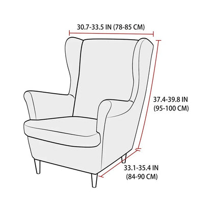 Wing Chair Slipcovers Stretch Polar Fleece Wingback Chair Covers Solid Color Wingback Armchair Slipcovers Furniture Protector