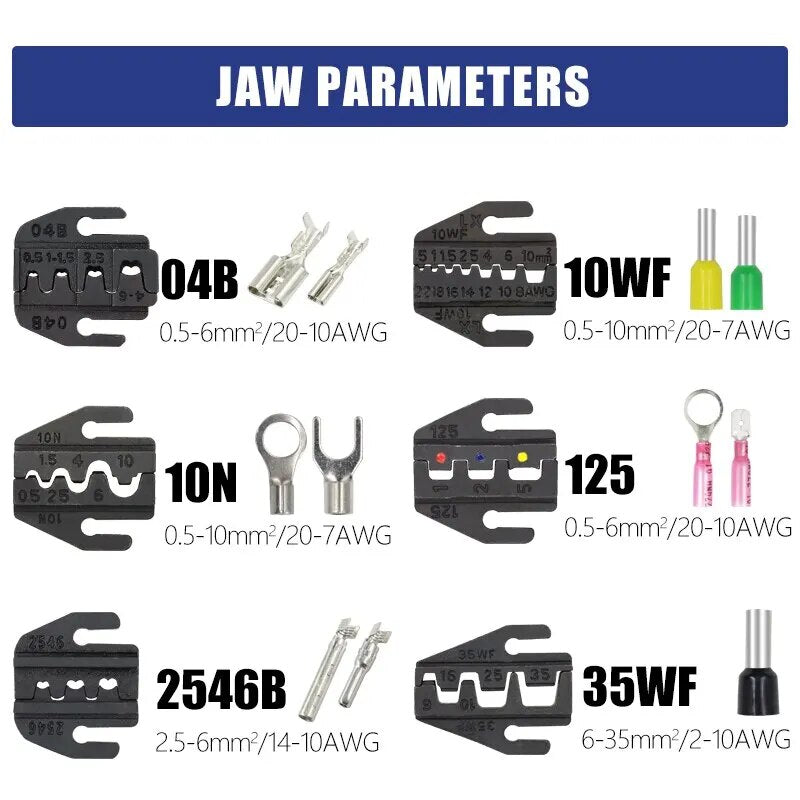 Crimping Pliers YFX-03C YFX Series Easy Change Jaw For Heat Shrink/Open Barrel/Non-Insulated /Ferrule/MC2.5/4/6 Terminals Tools